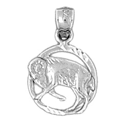 Sterling Silver Aries Zodiac Sign Pendant