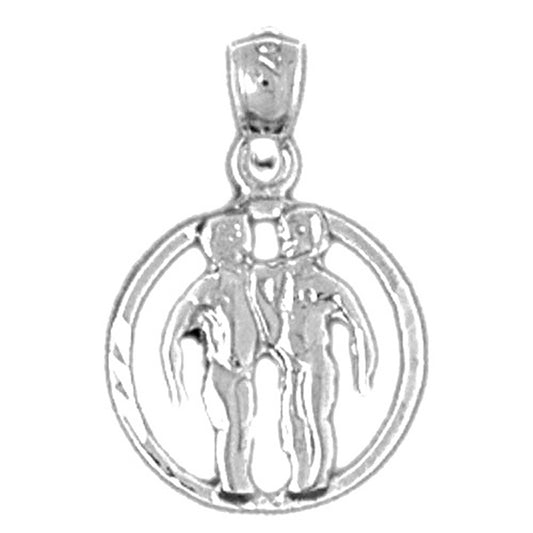 Sterling Silver Gemini Zodiac Sign Pendant