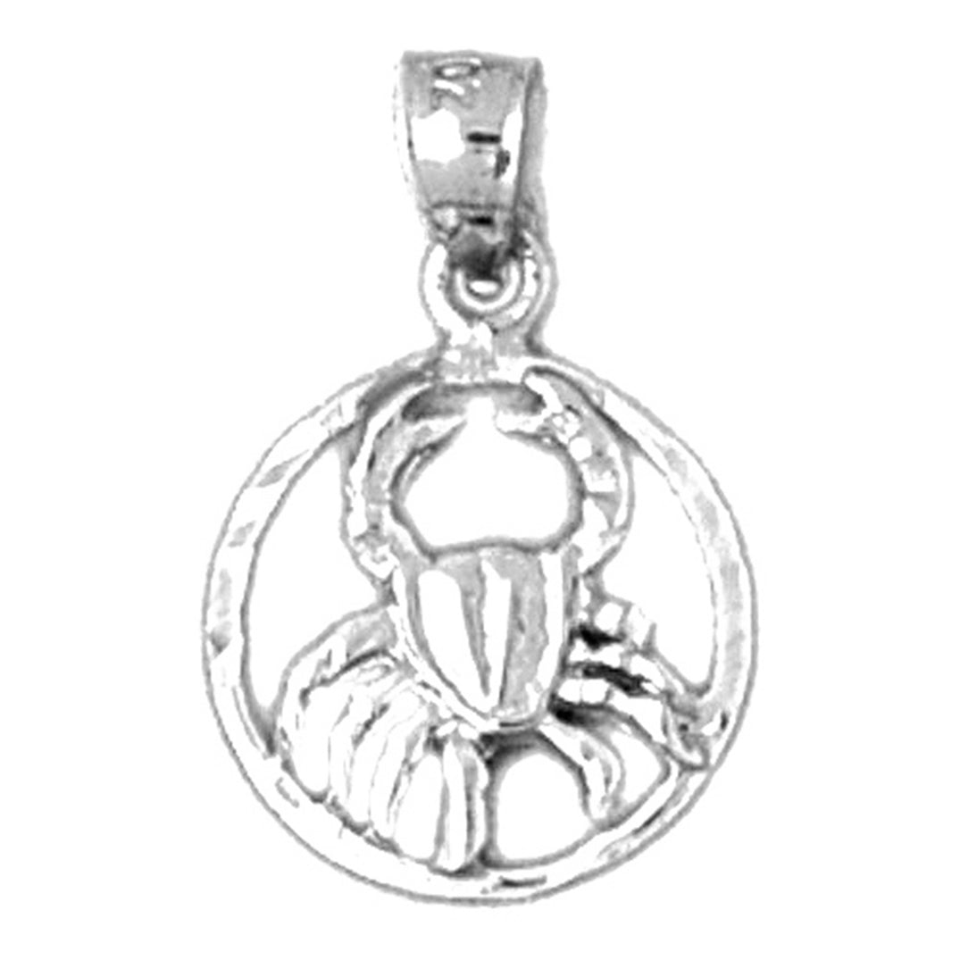 Sterling Silver Cancer Zodiac Sign Pendant