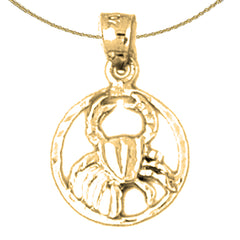 Colgante con signo del zodiaco Cáncer de plata de ley (bañado en rodio o oro amarillo)