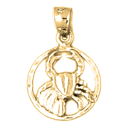 Yellow Gold-plated Silver Cancer Zodiac Sign Pendant