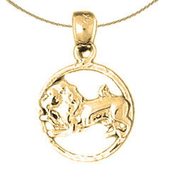 Anhänger mit Sternzeichen Löwe aus Sterlingsilber (rhodiniert oder gelbvergoldet)