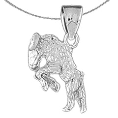 Sterling Silver Aries Zodiac Sign Pendant (Rhodium or Yellow Gold-plated)