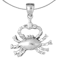 Colgante con signo del zodiaco Cáncer de plata de ley (bañado en rodio o oro amarillo)