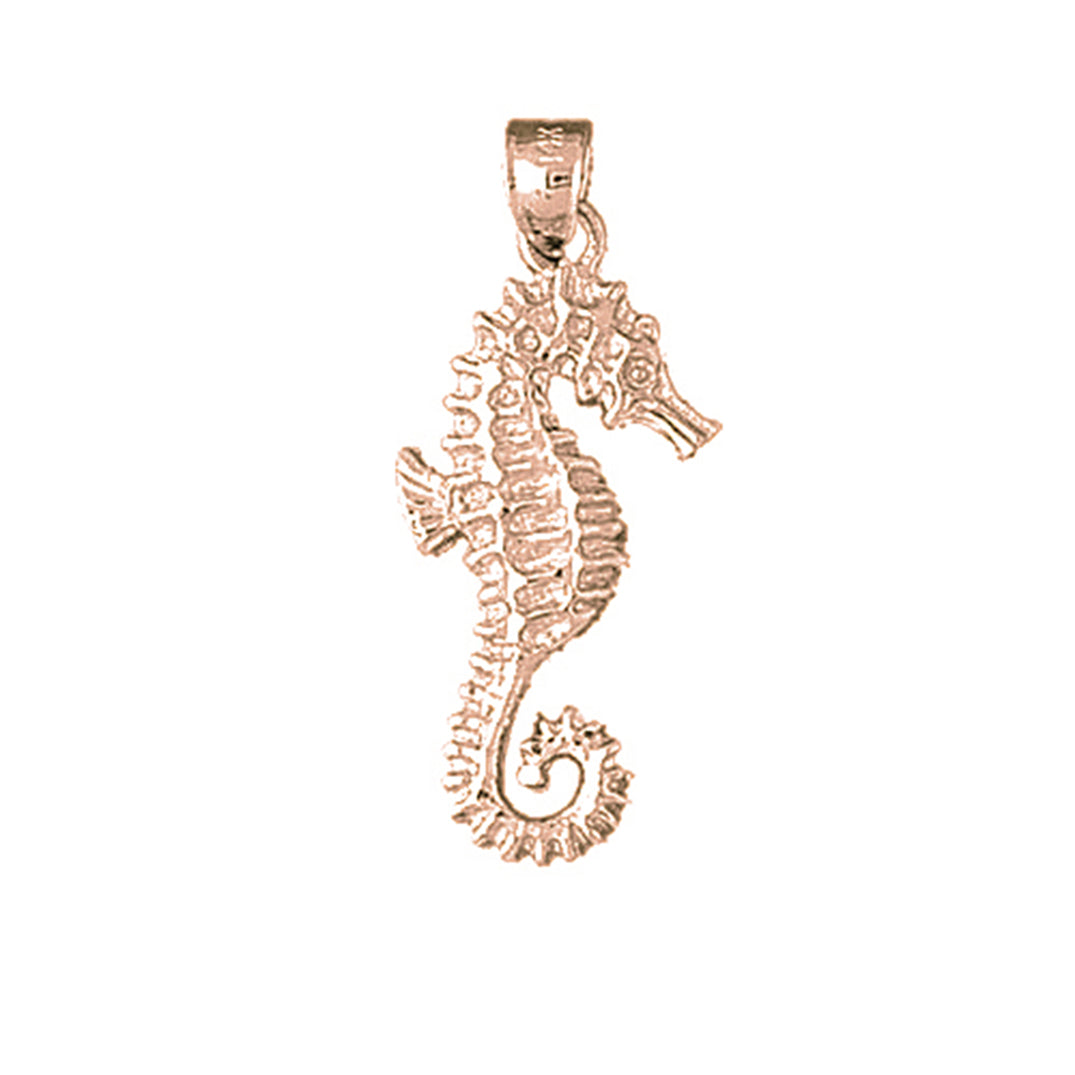 10K, 14K or 18K Gold Seahorse Pendant