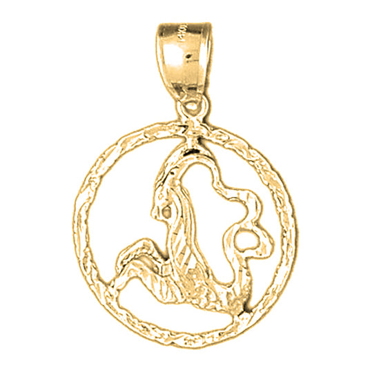 Yellow Gold-plated Silver Capricorn Zodiac Sign Pendant