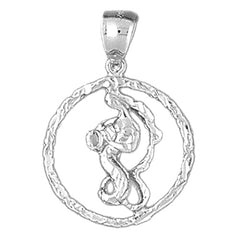 Sterling Silver Aquarius Zodiac Sign Pendant