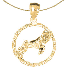 Sterling Silver Aries Zodiac Sign Pendant (Rhodium or Yellow Gold-plated)