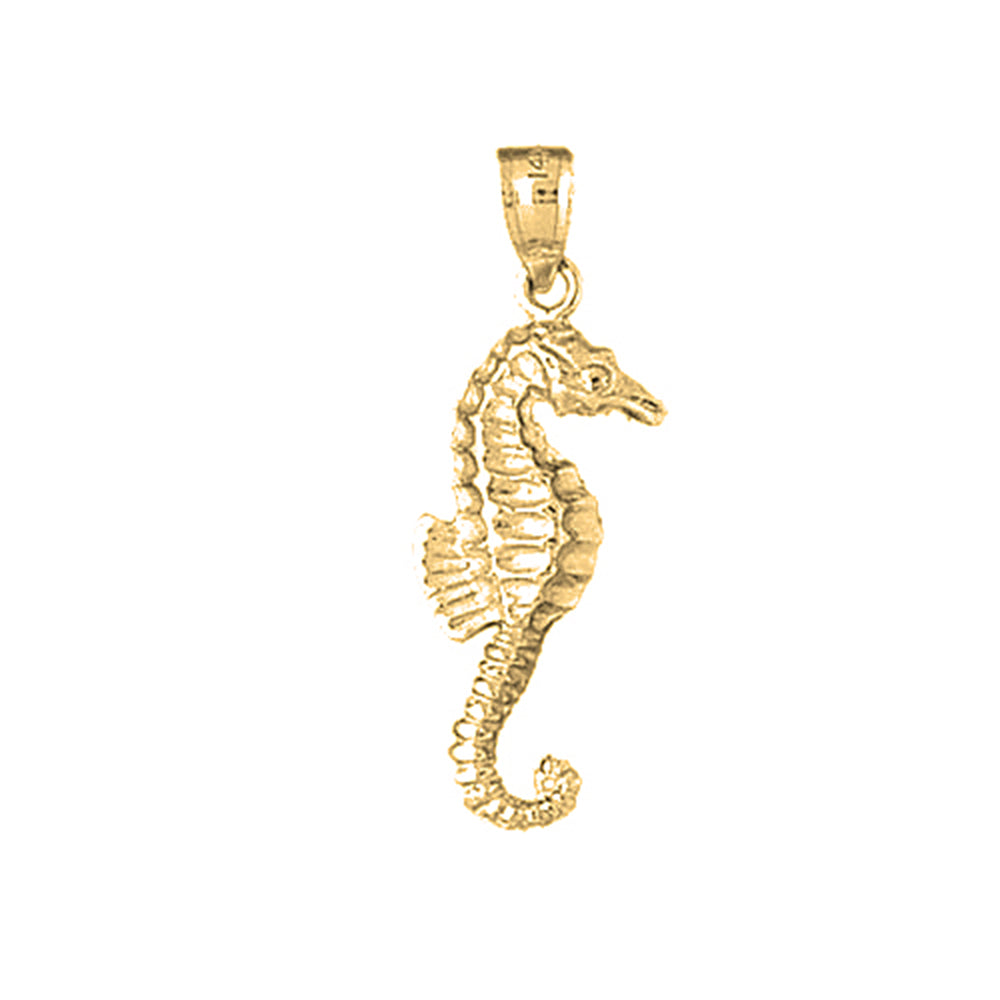 14K or 18K Gold Seahorse Pendant