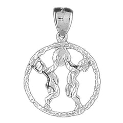 Sterling Silver Gemini Zodiac Sign Pendant