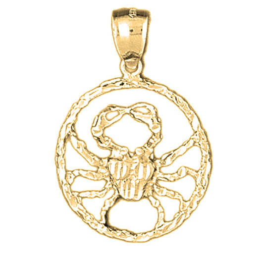 Yellow Gold-plated Silver Cancer Zodiac Sign Pendant