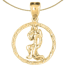 Colgante con signo del zodíaco Virgo de plata de ley (bañado en rodio o oro amarillo)