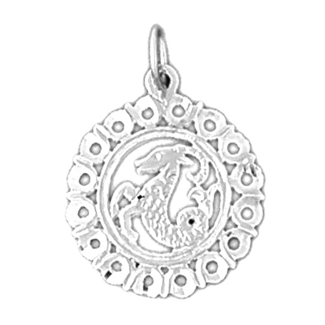 Sterling Silver Capricorn Zodiac Sign Pendant