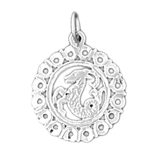 Sterling Silver Capricorn Zodiac Sign Pendant