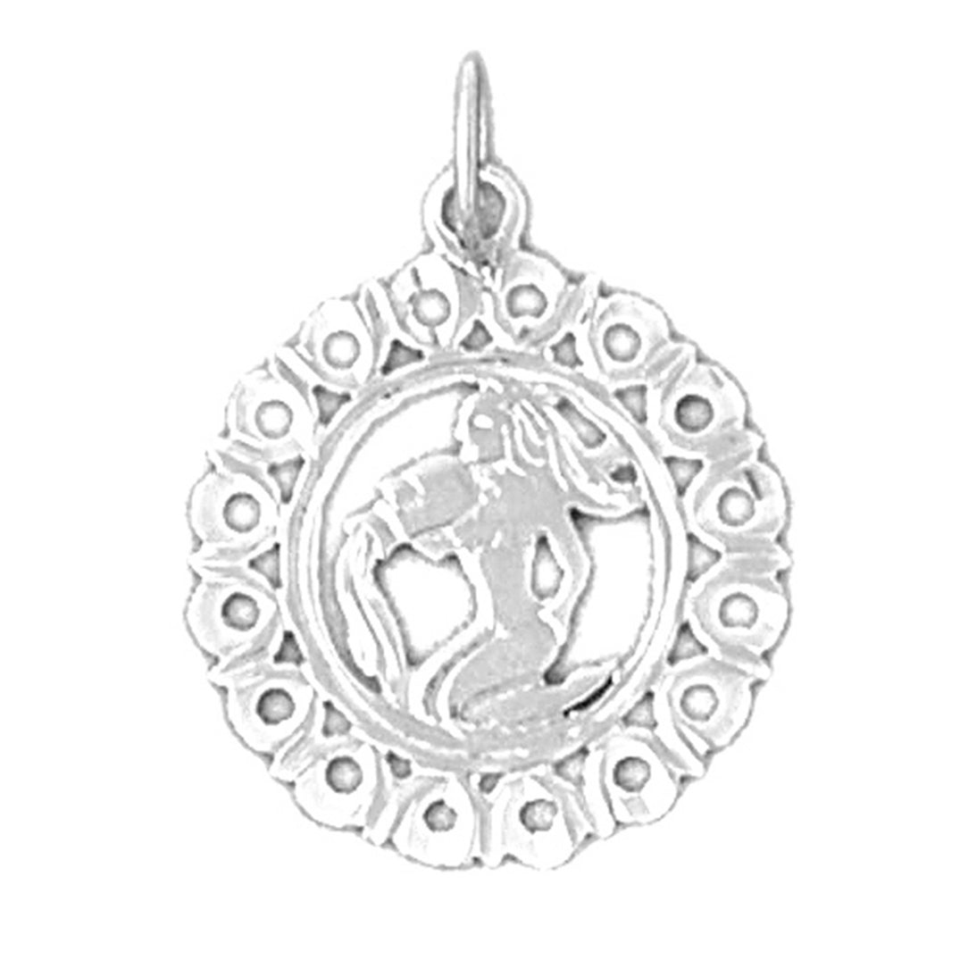 Sterling Silver Aquarius Zodiac Sign Pendant