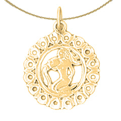 Colgante con signo del zodíaco de Acuario de plata de ley (chapado en rodio o oro amarillo)