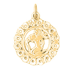 Yellow Gold-plated Silver Aquarius Zodiac Sign Pendant