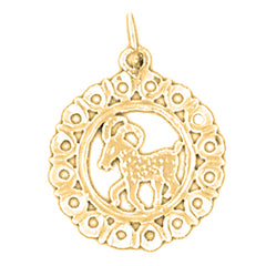 Yellow Gold-plated Silver Aries Zodiac Sign Pendant