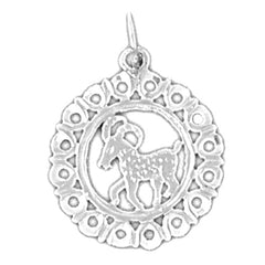 Sterling Silver Aries Zodiac Sign Pendant