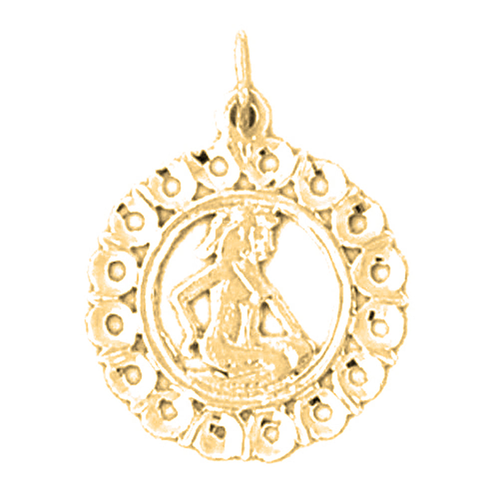 Yellow Gold-plated Silver Gemini Zodiac Sign Pendant