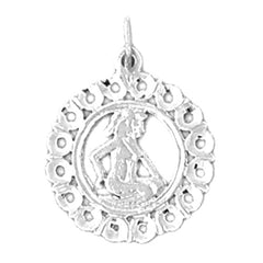 Sterling Silver Gemini Zodiac Sign Pendant