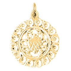 Yellow Gold-plated Silver Cancer Zodiac Sign Pendant