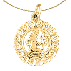 Anhänger mit Sternzeichen Jungfrau aus Sterlingsilber (rhodiniert oder gelbvergoldet)
