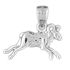 Sterling Silver Aries Zodiac Sign Pendant