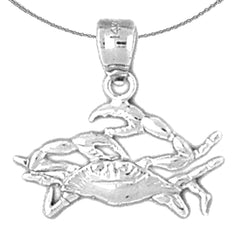 Sterling Silver Cancer Zodiac Sign Pendant (Rhodium or Yellow Gold-plated)