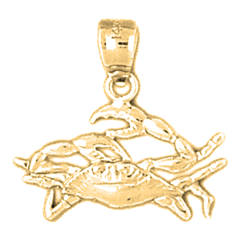 Yellow Gold-plated Silver Cancer Zodiac Sign Pendant