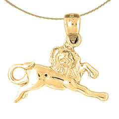 Colgante con signo del zodíaco Leo de plata de ley (bañado en rodio o oro amarillo)
