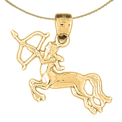 Sterling Silver Sagittarius Zodiac Sign Pendant (Rhodium or Yellow Gold-plated)