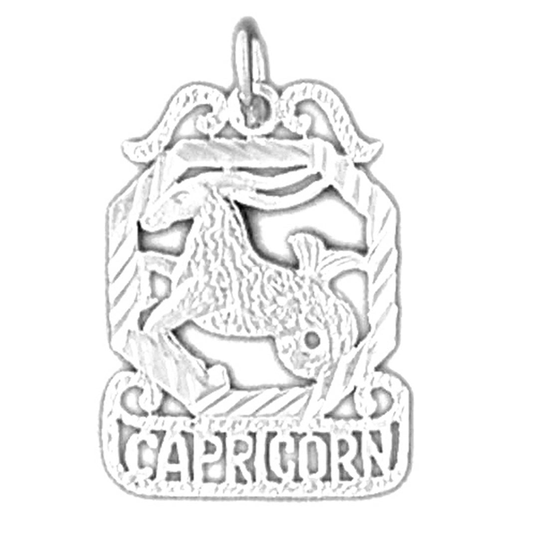 Sterling Silver Capricorn Zodiac Sign Pendant