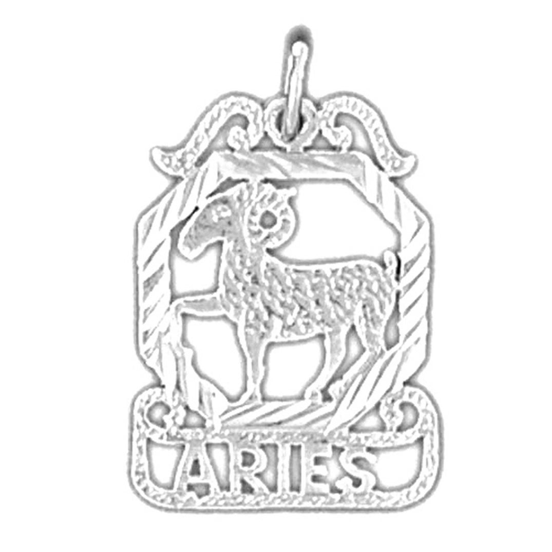 Sterling Silver Aries Zodiac Sign Pendant