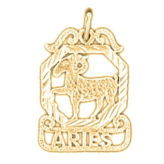 Yellow Gold-plated Silver Aries Zodiac Sign Pendant