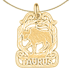 Colgante con signo del zodíaco Tauro de plata de ley (bañado en rodio o oro amarillo)