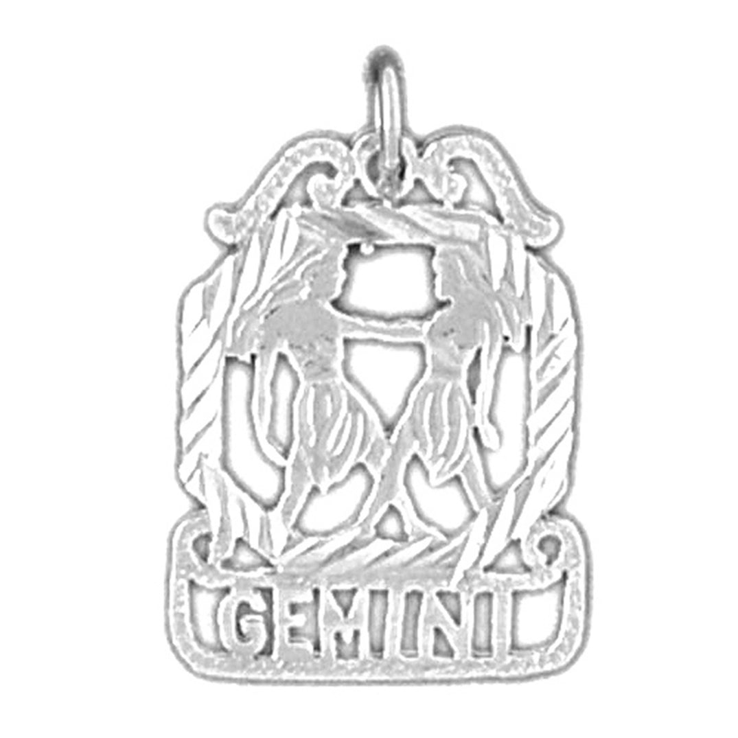 Sterling Silver Gemini Zodiac Sign Pendant