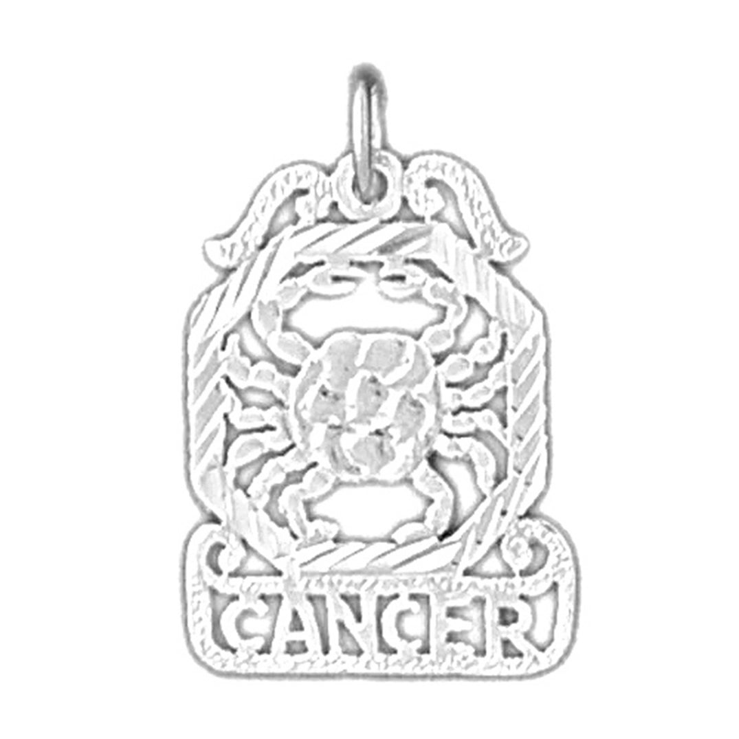 Sterling Silver Cancer Zodiac Sign Pendant