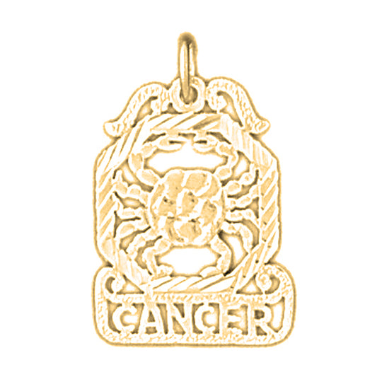 Yellow Gold-plated Silver Cancer Zodiac Sign Pendant