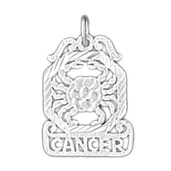 Sterling Silver Cancer Zodiac Sign Pendant