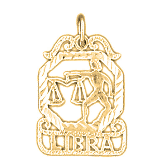 Yellow Gold-plated Silver Libra Zodiac Sign Pendant