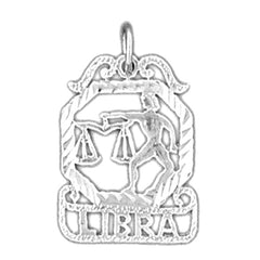 Sterling Silver Libra Zodiac Sign Pendant