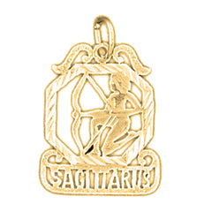 Yellow Gold-plated Silver Sagittarius Zodiac Sign Pendant