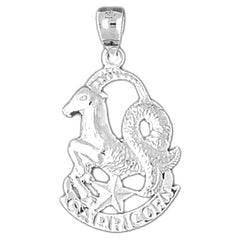 Sterling Silver Capricorn Zodiac Sign Pendant