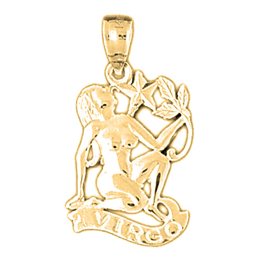 Yellow Gold-plated Silver Aquarius Zodiac Sign Pendant