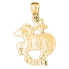 Yellow Gold-plated Silver Aries Zodiac Sign Pendant