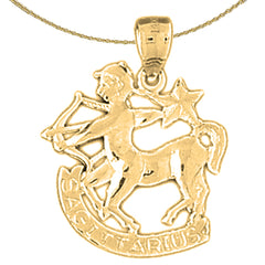 Anhänger mit Sternzeichen Schütze aus Sterlingsilber (rhodiniert oder gelbvergoldet)