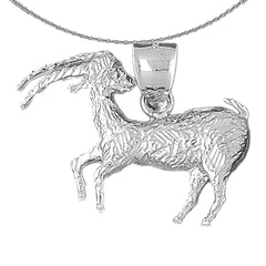 Sterling Silver Capricorn Zodiac Sign Pendant (Rhodium or Yellow Gold-plated)