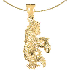 Sterling Silver Aquarius Zodiac Sign Pendant (Rhodium or Yellow Gold-plated)