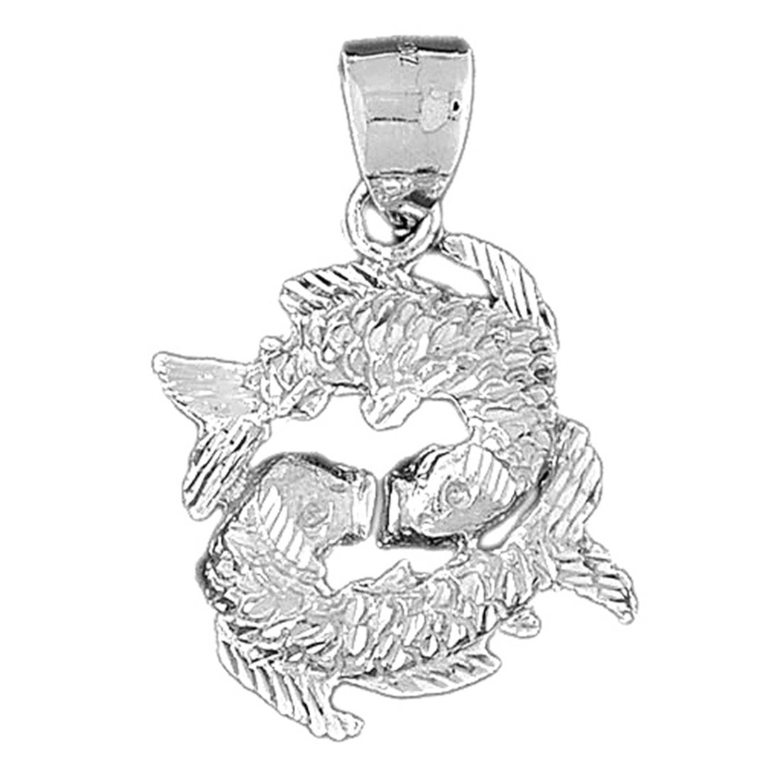 Sterling Silver Pisces Zodiac Sign Pendant